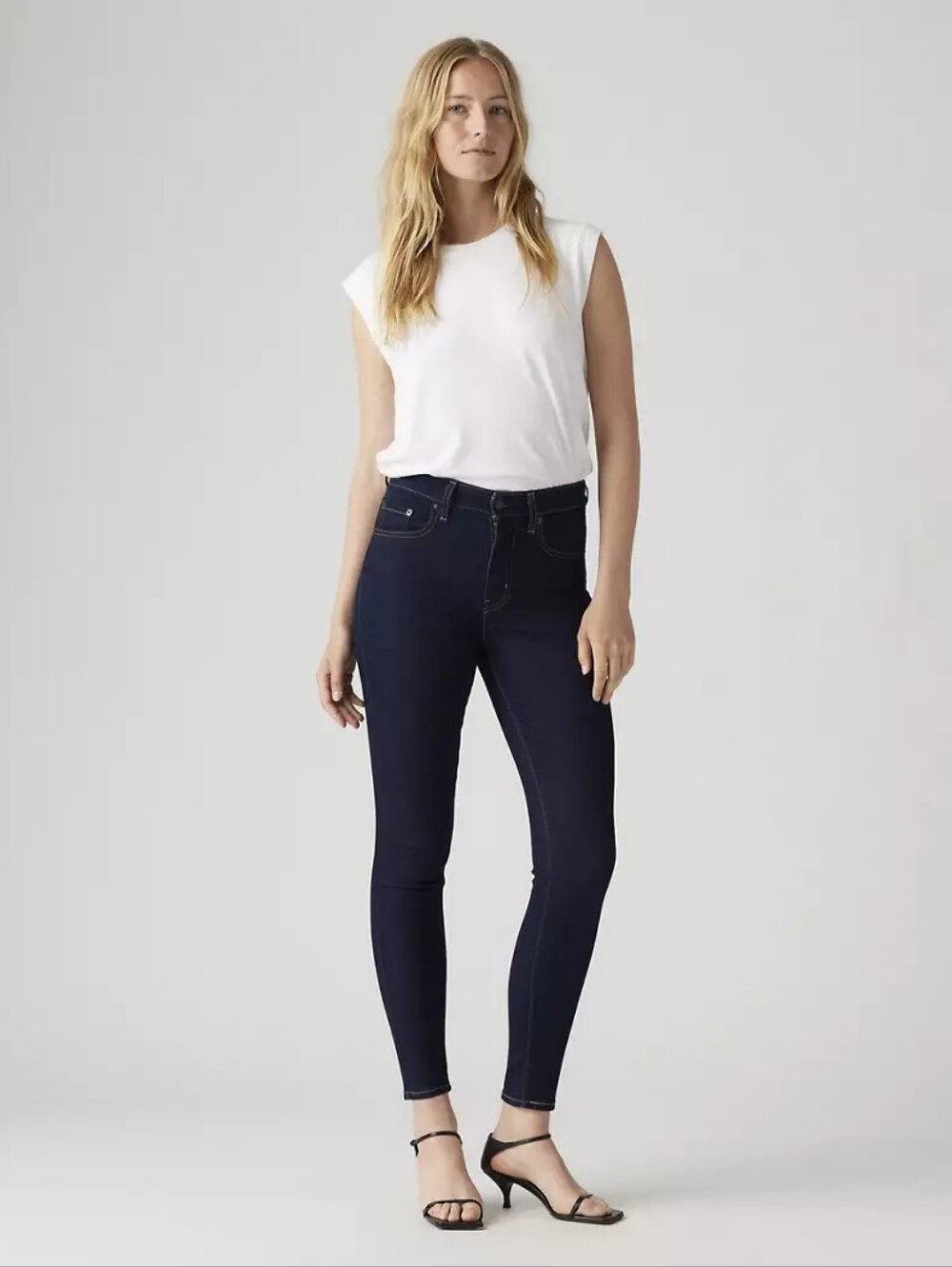 Levi's High-Rise Super Skinny Jeans, Dark Blue, 27W